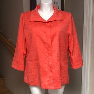 Allison Daley coral textured jacket blazer with pockets xl 16